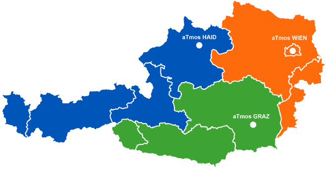 aTmos Standorte: Wien, Graz, Haid